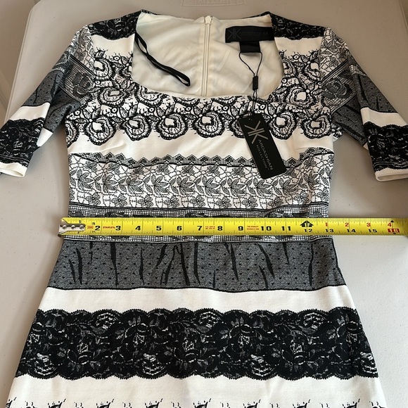 Kardashian Kollection Black and White Striped Midi Dress - Picture 8 of 15